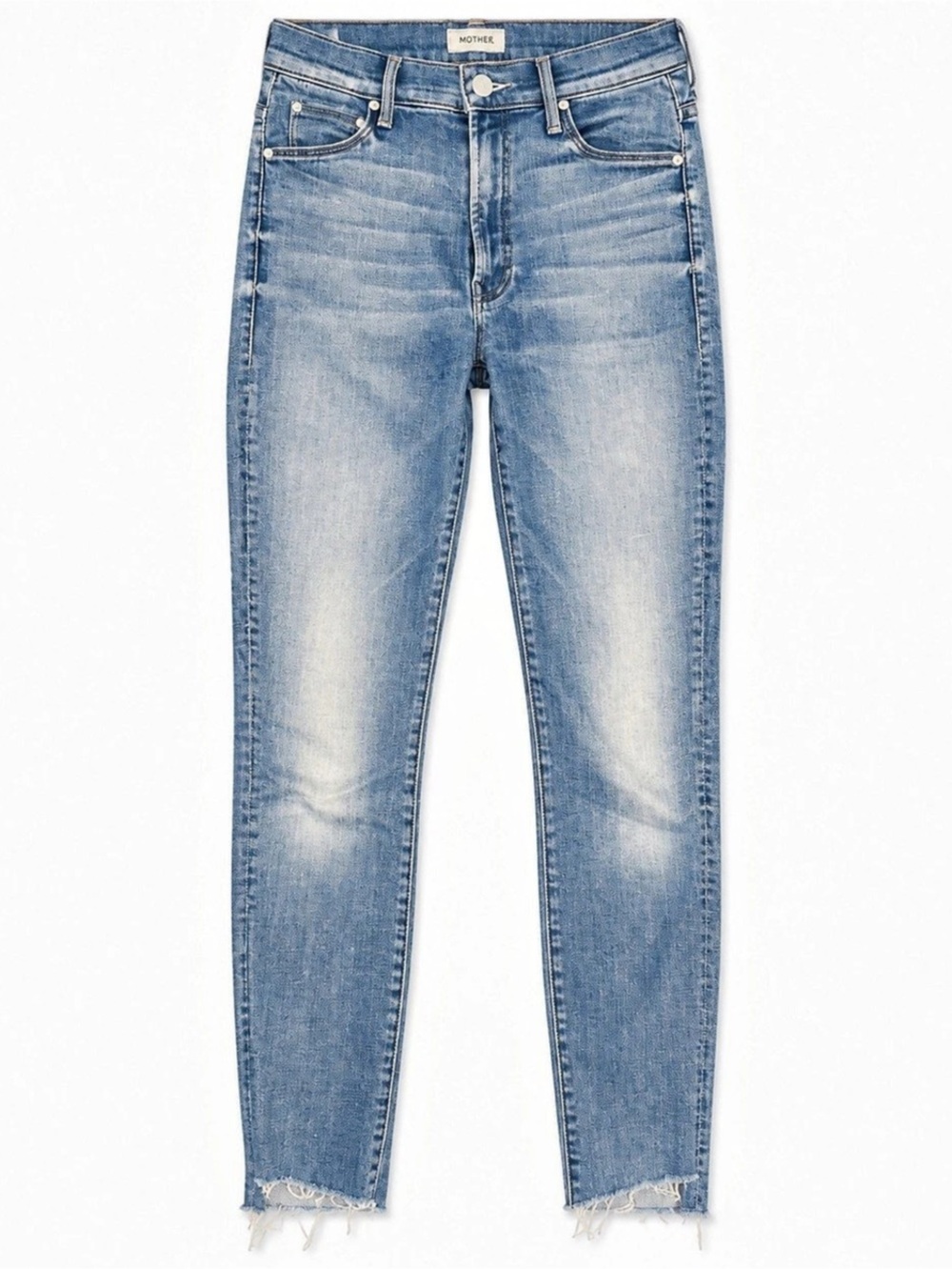 MOTHER The Looker Ankle Fray Skinny Jeans Blue Waist 24